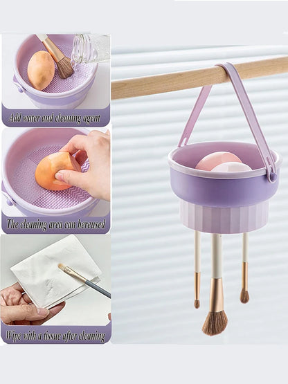 Multifunctional Silicone Makeup Brush Cleaner & Drying Holder