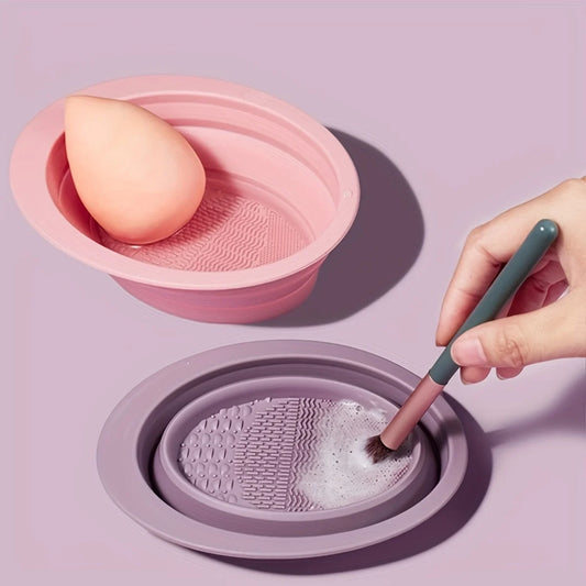 Silicone Folding Makeup Brush Scrub Bowl