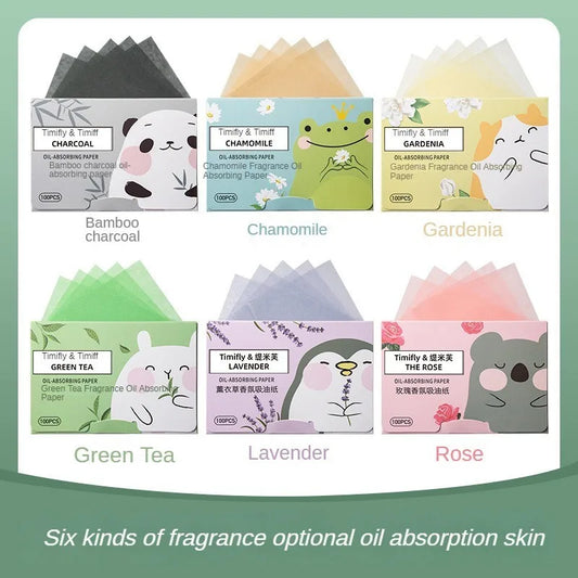 100 Pieces Fragrance Facial Oil-absorbing Paper