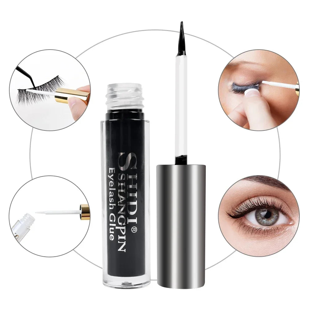 Professional Eyelash Glue - Dark Black, Waterproof & Long-Lasting